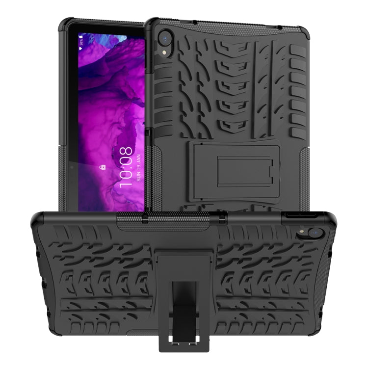 For Lenovo Tab P11 Tire Texture Shockproof TPU+PC Protective Case with Holder