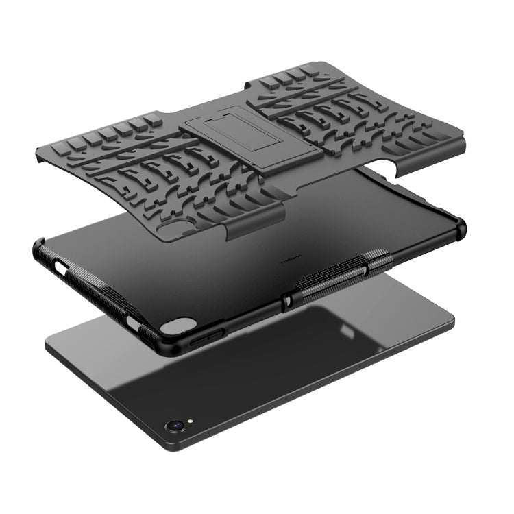For Lenovo Tab P11 Tire Texture Shockproof TPU+PC Protective Case with Holder
