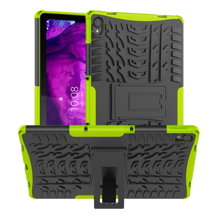 For Lenovo Tab P11 Tire Texture Shockproof TPU+PC Protective Case with Holder