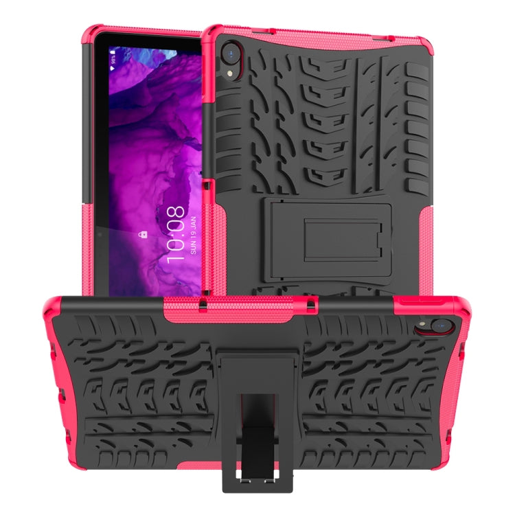 For Lenovo Tab P11 Tire Texture Shockproof TPU+PC Protective Case with Holder