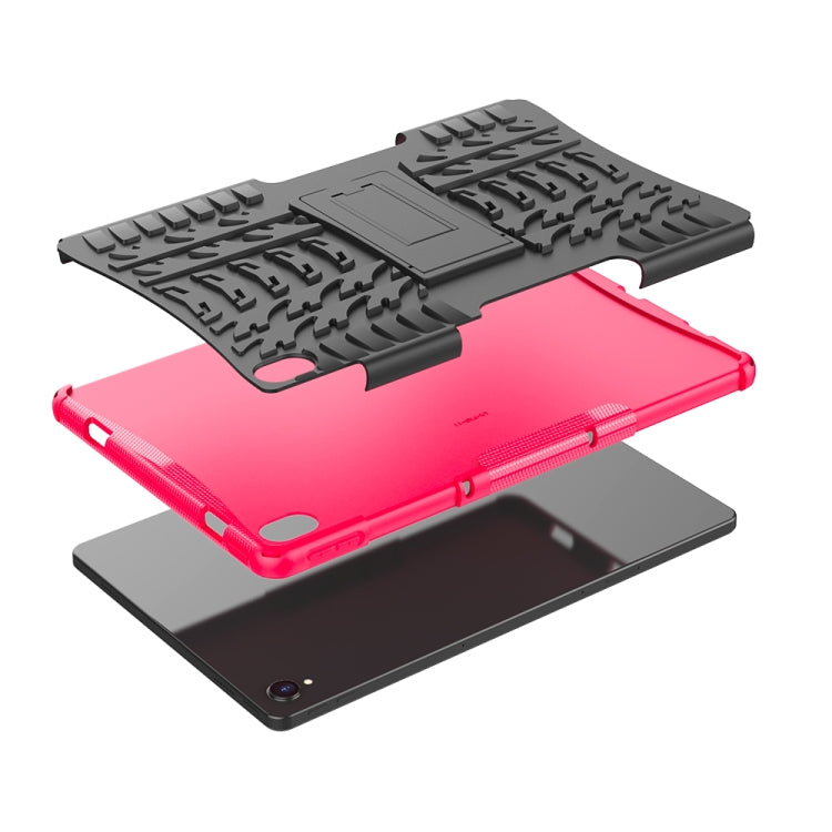 For Lenovo Tab P11 Tire Texture Shockproof TPU+PC Protective Case with Holder