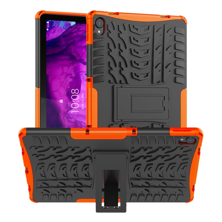 For Lenovo Tab P11 Tire Texture Shockproof TPU+PC Protective Case with Holder
