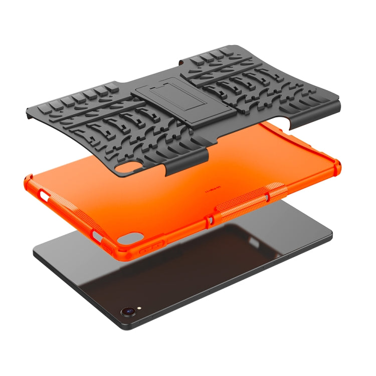 For Lenovo Tab P11 Tire Texture Shockproof TPU+PC Protective Case with Holder