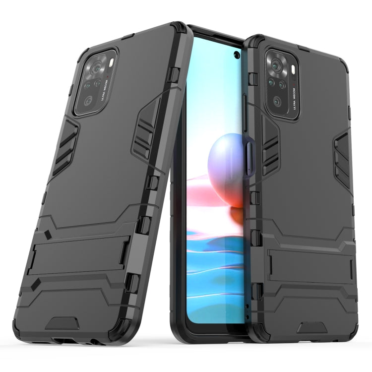 For Xiaomi Redmi Note 10 4G Shockproof PC + TPU Protective Case with Hidden Holder