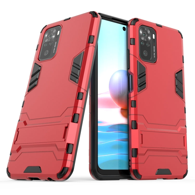 For Xiaomi Redmi Note 10 4G Shockproof PC + TPU Protective Case with Hidden Holder