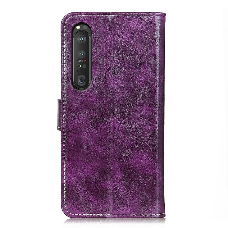 For Sony Xperia 1 III Retro Crazy Horse Texture Horizontal Flip Leather Case with Holder & Card Slots & Photo Frame & Wallet
