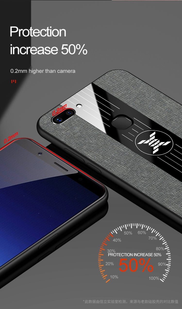 For Vivo X20 XINLI Stitching Cloth Texture Shockproof TPU Protective Case