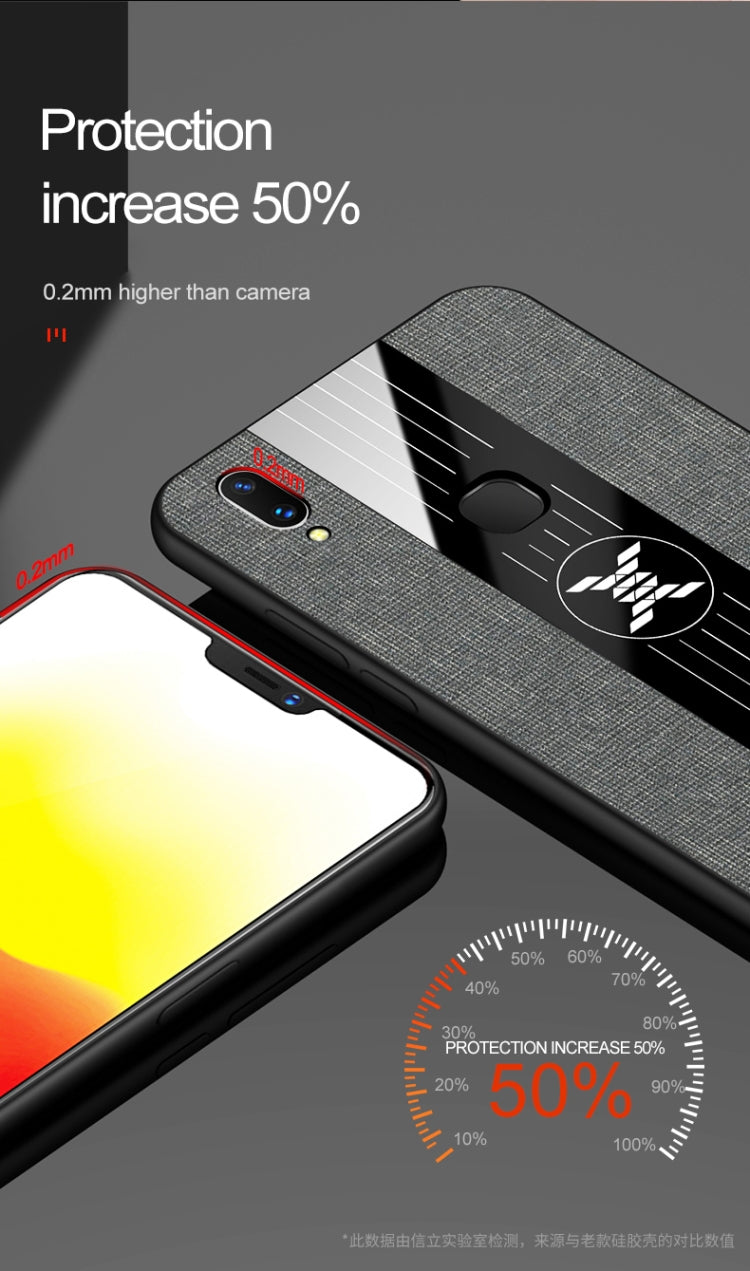 For Vivo X21 XINLI Stitching Cloth Texture Shockproof TPU Protective Case