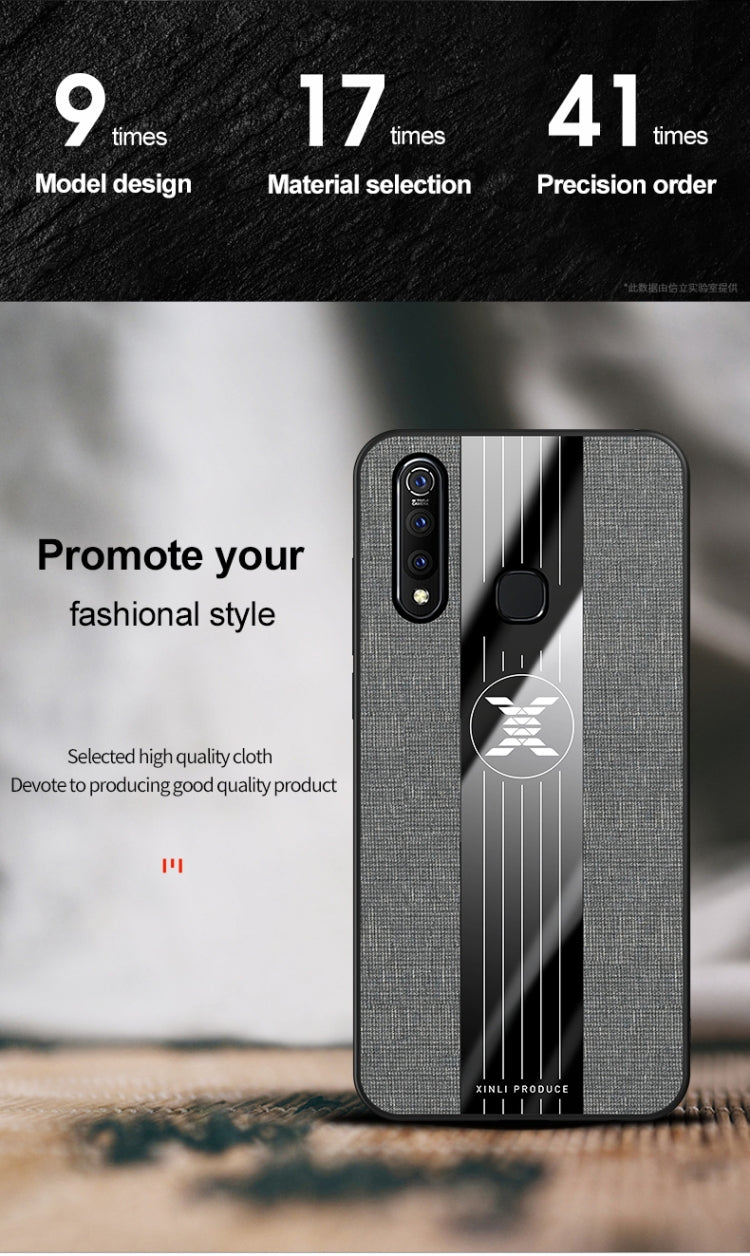 For Vivo Z5X XINLI Stitching Cloth Texture Shockproof TPU Protective Case