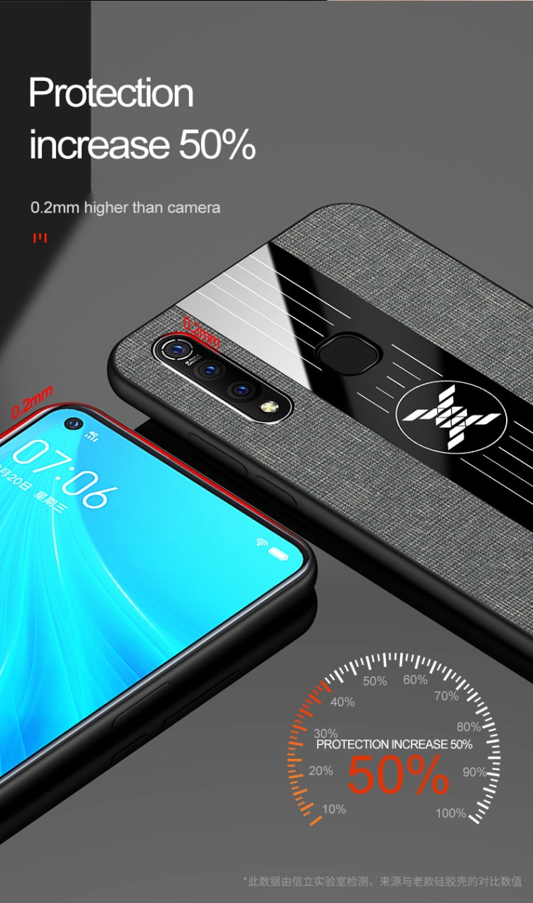 For Vivo Z5X XINLI Stitching Cloth Texture Shockproof TPU Protective Case