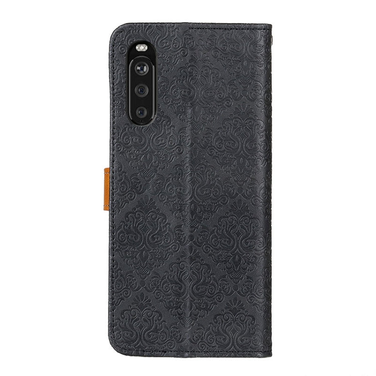 For Sony Xperia 10 III European Floral Embossed Copper Buckle Horizontal Flip PU Leather Case with Holder & Card Slots & Wallet & Photo Frame