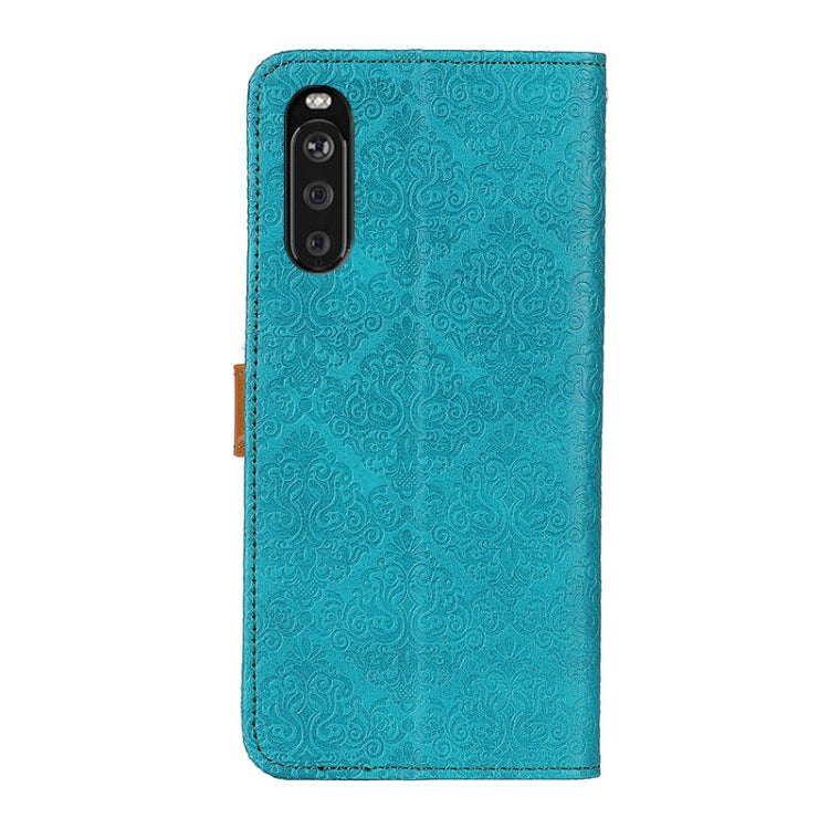 For Sony Xperia 10 III European Floral Embossed Copper Buckle Horizontal Flip PU Leather Case with Holder & Card Slots & Wallet & Photo Frame