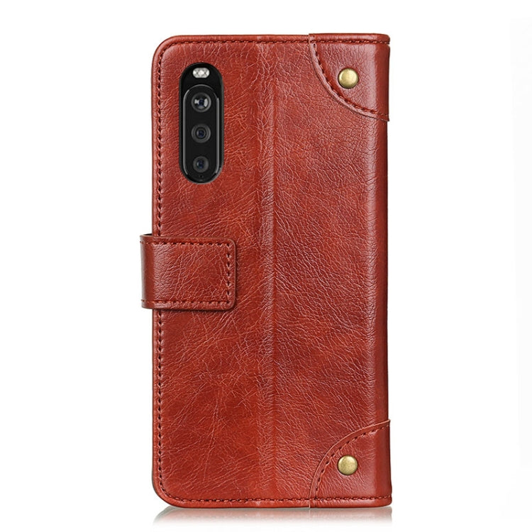 For Sony Xperia 10 III Copper Buckle Nappa Texture Horizontal Flip Leather Case with Holder & Card Slots & Wallet