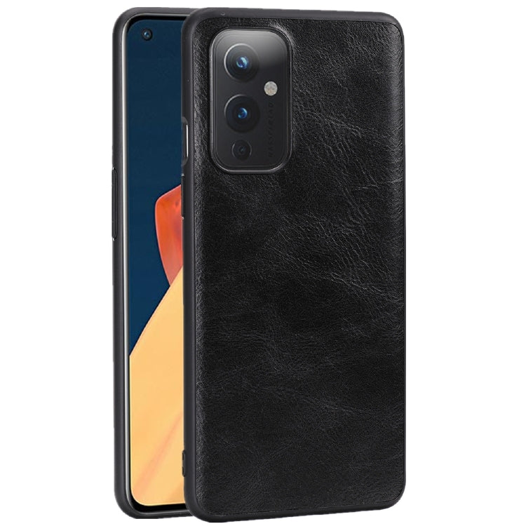 For OnePlus 9 Crazy Horse Textured Calfskin PU+PC+TPU Case