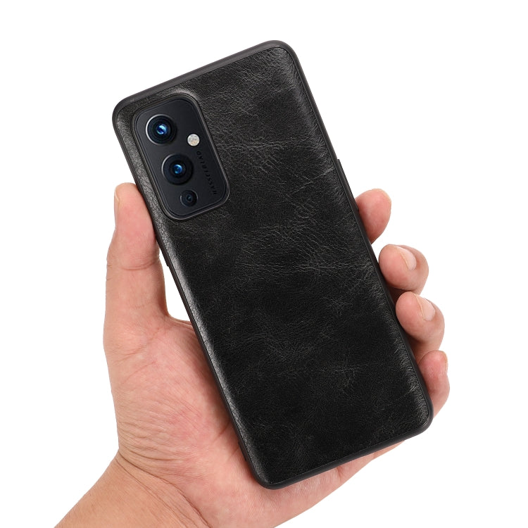 For OnePlus 9 Crazy Horse Textured Calfskin PU+PC+TPU Case