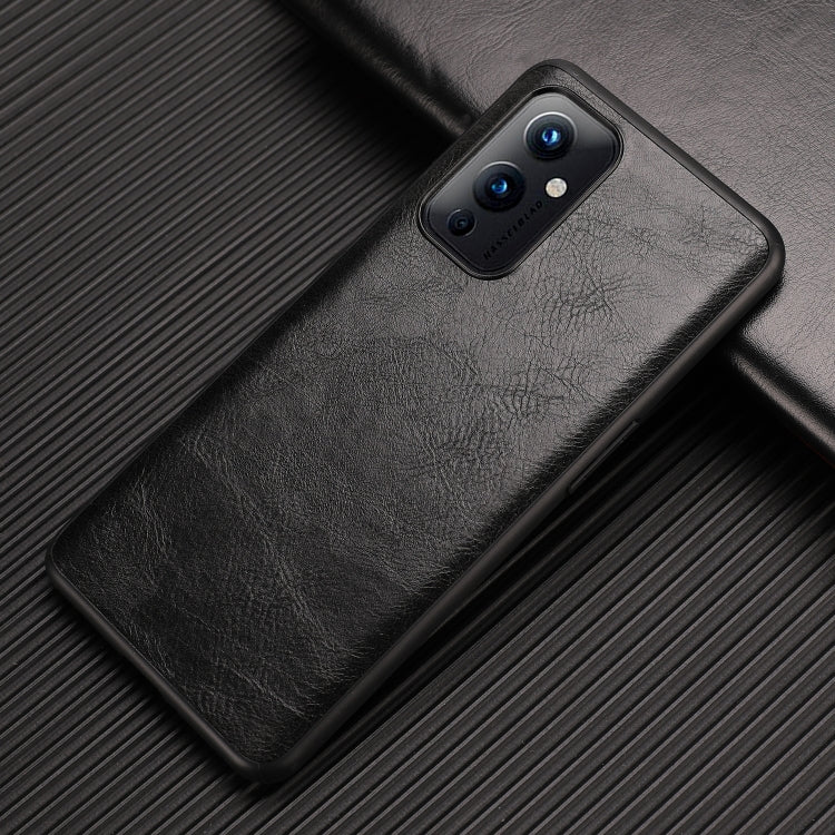 For OnePlus 9 Crazy Horse Textured Calfskin PU+PC+TPU Case