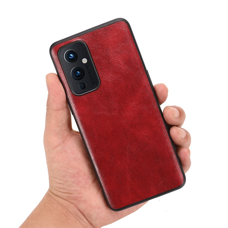 For OnePlus 9 Crazy Horse Textured Calfskin PU+PC+TPU Case