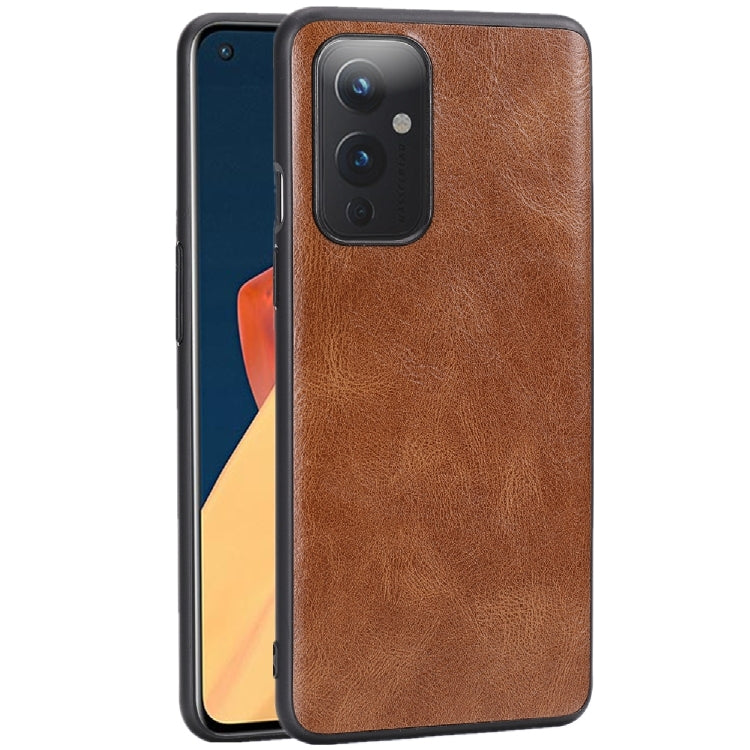 For OnePlus 9 Crazy Horse Textured Calfskin PU+PC+TPU Case