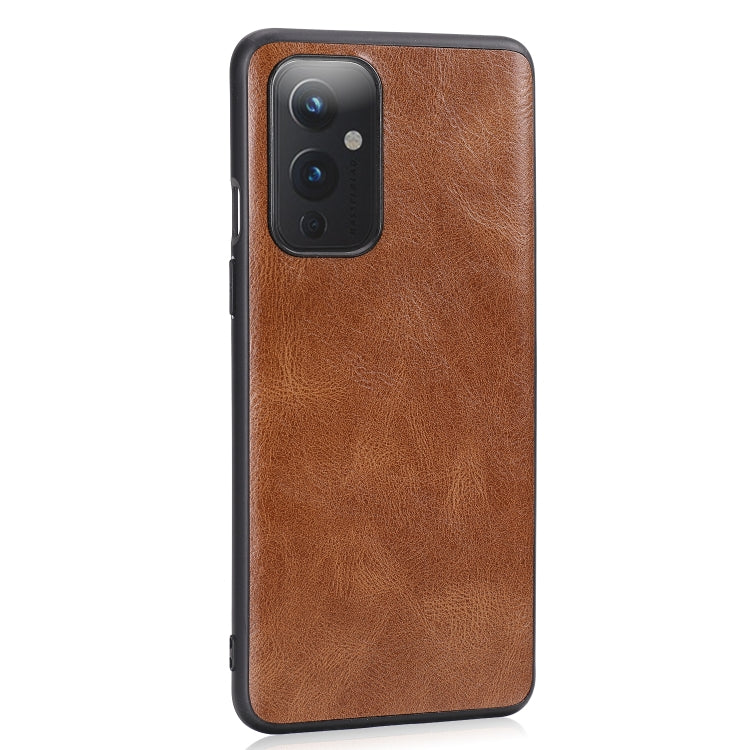 For OnePlus 9 Crazy Horse Textured Calfskin PU+PC+TPU Case