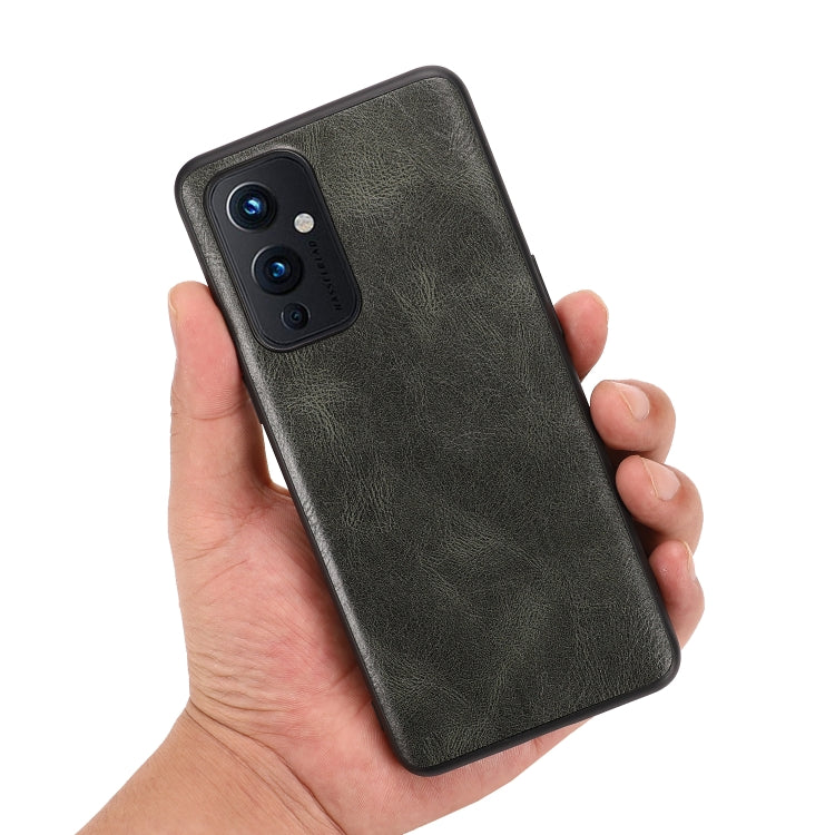 For OnePlus 9 Crazy Horse Textured Calfskin PU+PC+TPU Case