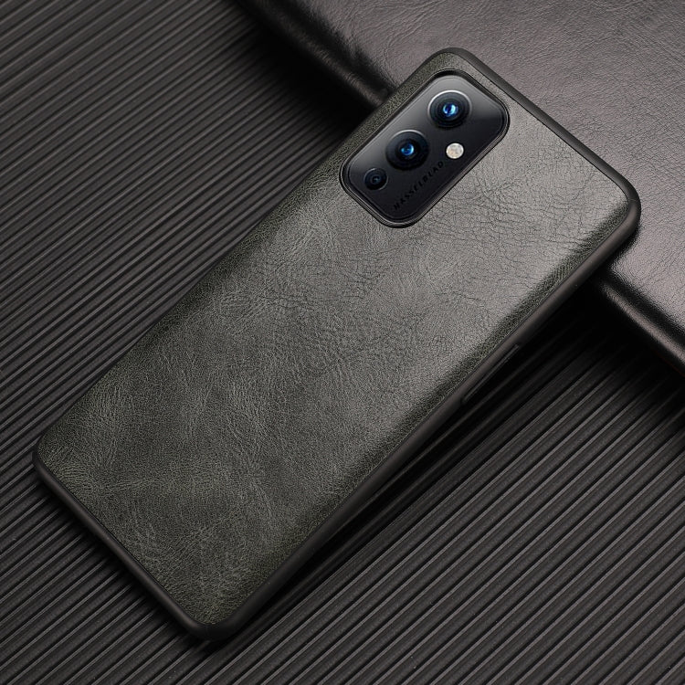 For OnePlus 9 Crazy Horse Textured Calfskin PU+PC+TPU Case