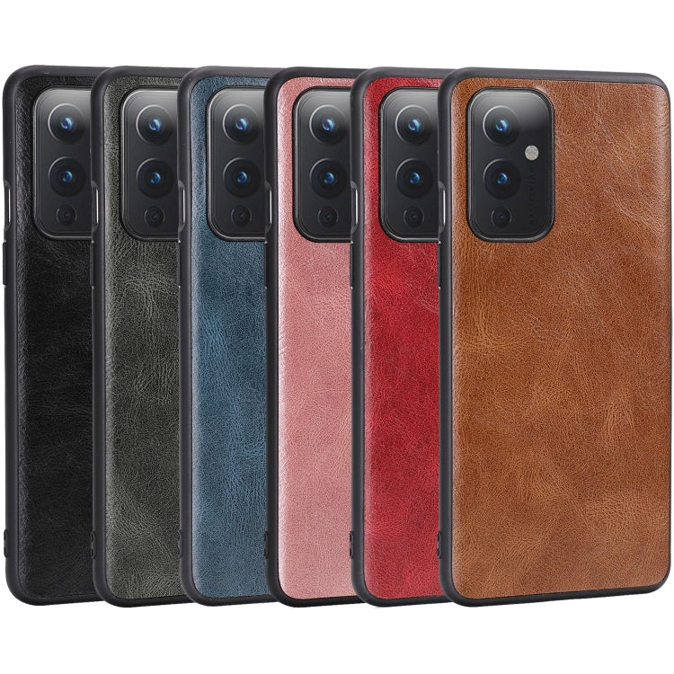 For OnePlus 9 Crazy Horse Textured Calfskin PU+PC+TPU Case