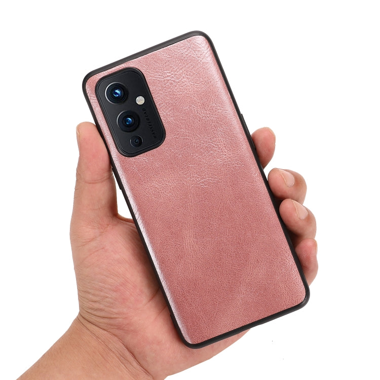 For OnePlus 9 Crazy Horse Textured Calfskin PU+PC+TPU Case