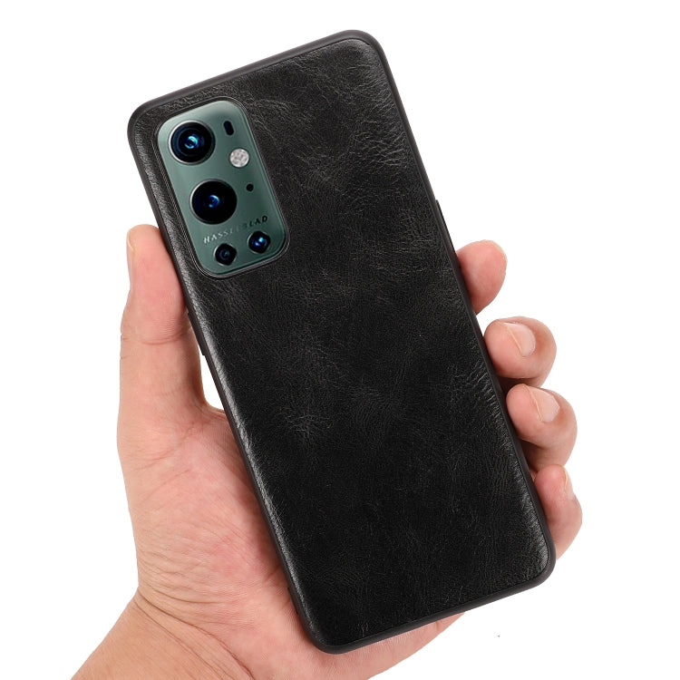 For OnePlus 9 Pro Crazy Horse Textured Calfskin PU+PC+TPU Case