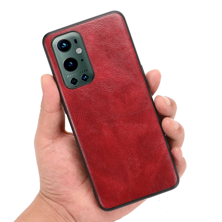 For OnePlus 9 Pro Crazy Horse Textured Calfskin PU+PC+TPU Case