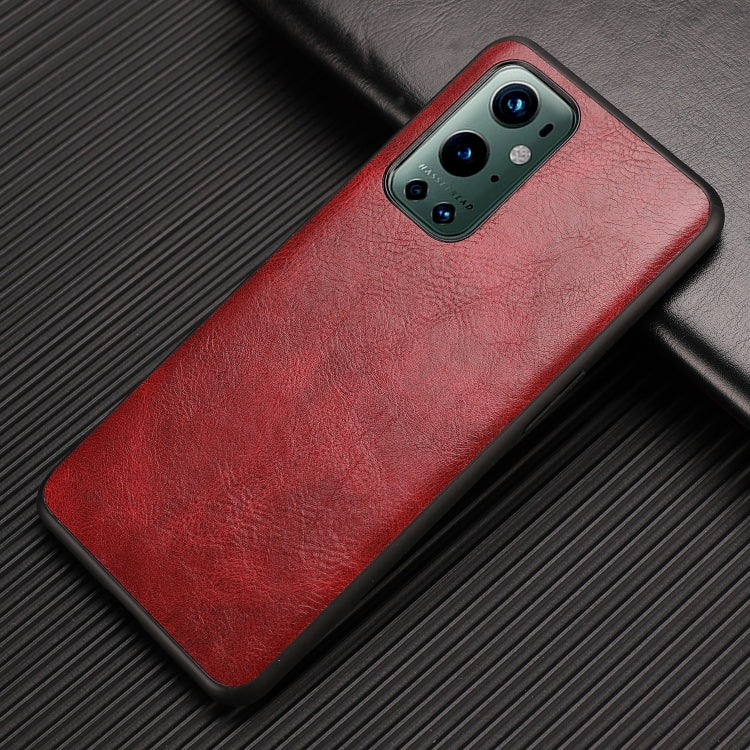 For OnePlus 9 Pro Crazy Horse Textured Calfskin PU+PC+TPU Case