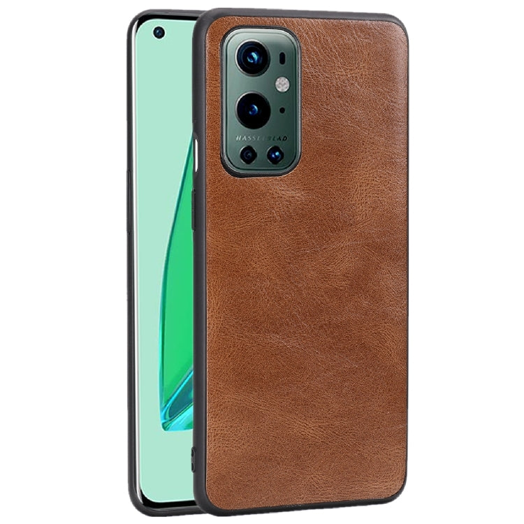 For OnePlus 9 Pro Crazy Horse Textured Calfskin PU+PC+TPU Case
