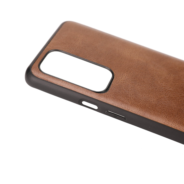 For OnePlus 9 Pro Crazy Horse Textured Calfskin PU+PC+TPU Case