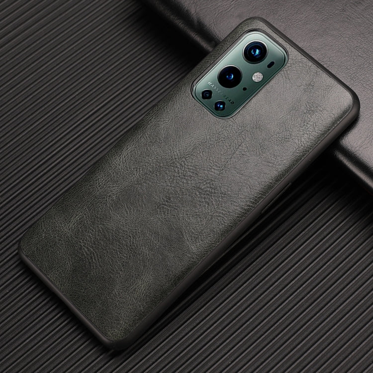 For OnePlus 9 Pro Crazy Horse Textured Calfskin PU+PC+TPU Case