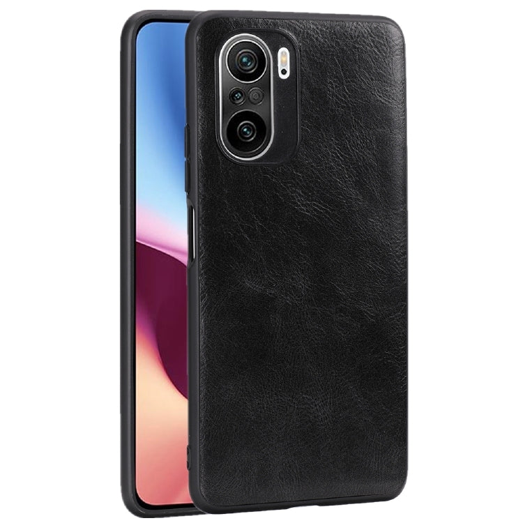 For Xiaomi Redmi K40 Crazy Horse Textured Calfskin PU+PC+TPU Case