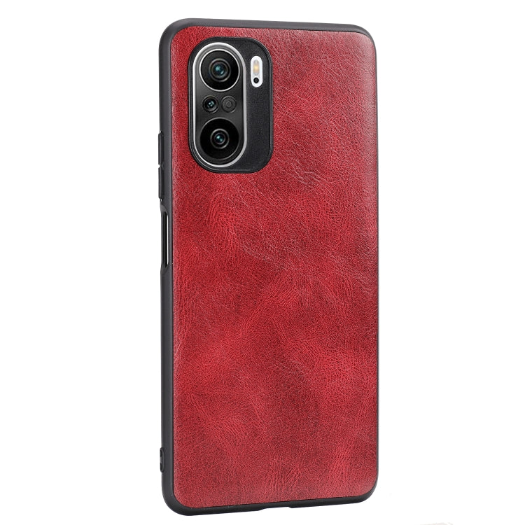 For Xiaomi Redmi K40 Crazy Horse Textured Calfskin PU+PC+TPU Case