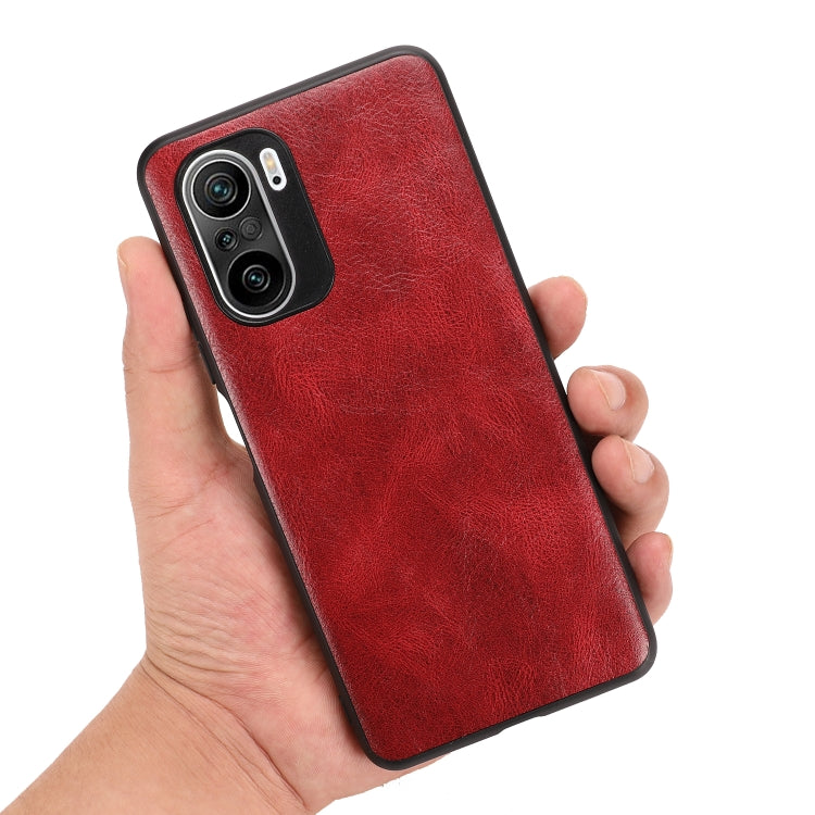 For Xiaomi Redmi K40 Crazy Horse Textured Calfskin PU+PC+TPU Case