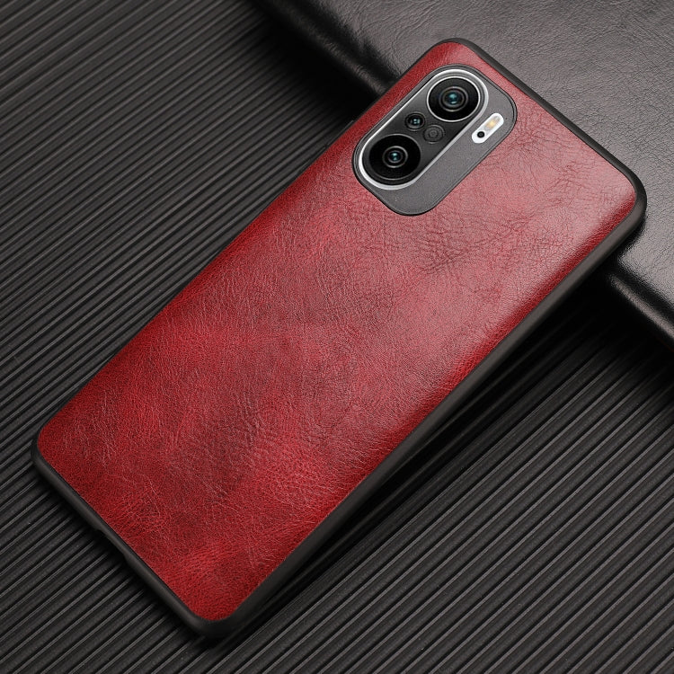 For Xiaomi Redmi K40 Crazy Horse Textured Calfskin PU+PC+TPU Case