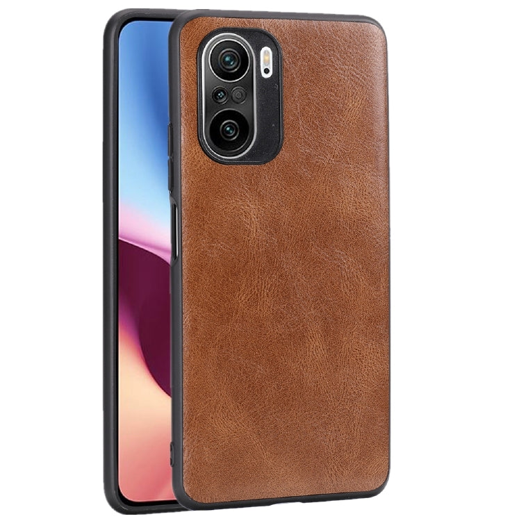 For Xiaomi Redmi K40 Crazy Horse Textured Calfskin PU+PC+TPU Case