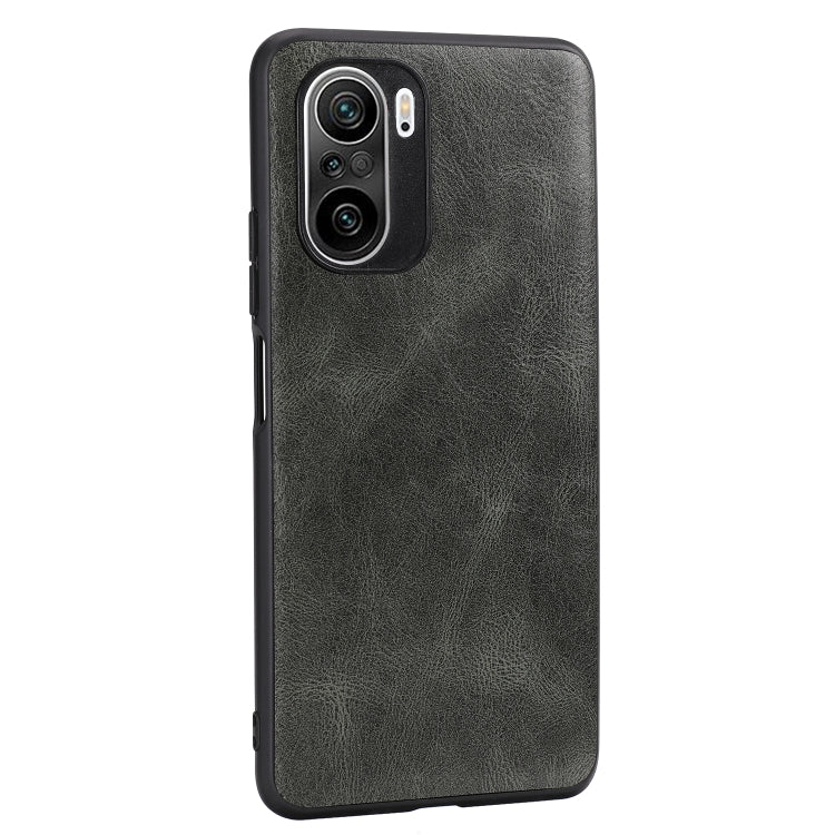 For Xiaomi Redmi K40 Crazy Horse Textured Calfskin PU+PC+TPU Case