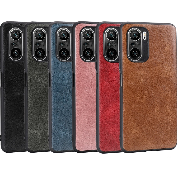 For Xiaomi Redmi K40 Crazy Horse Textured Calfskin PU+PC+TPU Case