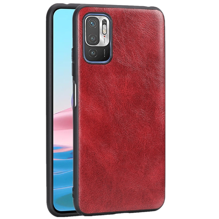 For Xiaomi Redmi Note 10 5G Crazy Horse Textured Calfskin PU+PC+TPU Case