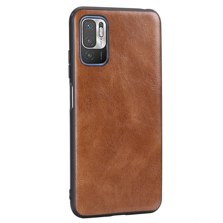 For Xiaomi Redmi Note 10 5G Crazy Horse Textured Calfskin PU+PC+TPU Case