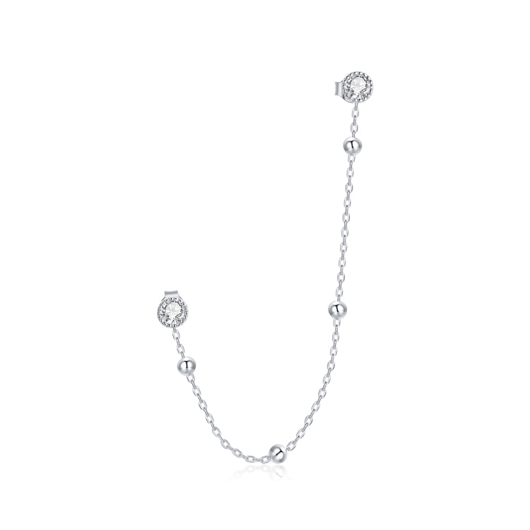 S925 Sterling Silver Fashion Bead Chain Ear Studs Women Earrings