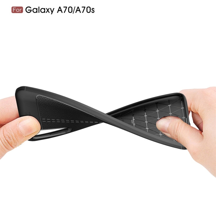 For Galaxy A70 / A70s Galaxy Litchi Texture TPU Shockproof Case
