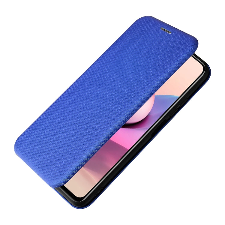 For Xiaomi Redmi Note 10 Carbon Fiber Texture Horizontal Flip TPU + PC + PU Leather Case with Card Slot