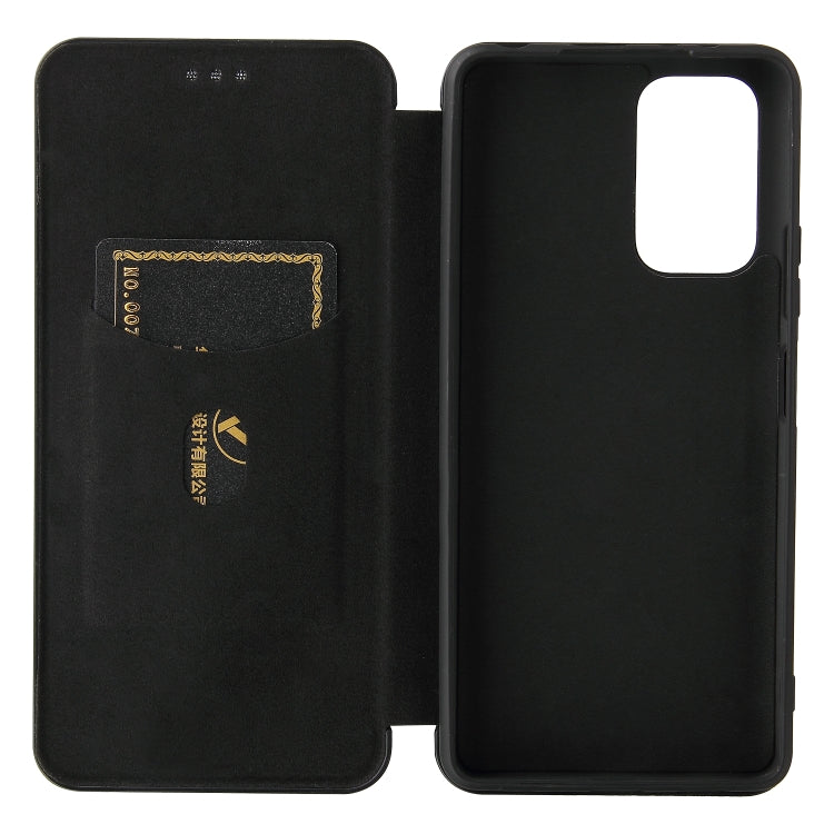 For Xiaomi Redmi Note 10 Pro Max Carbon Fiber Texture Horizontal Flip TPU + PC + PU Leather Case with Card Slot