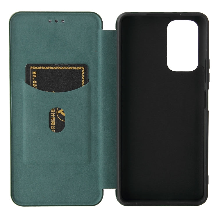 For Xiaomi Redmi Note 10 Pro Max Carbon Fiber Texture Horizontal Flip TPU + PC + PU Leather Case with Card Slot