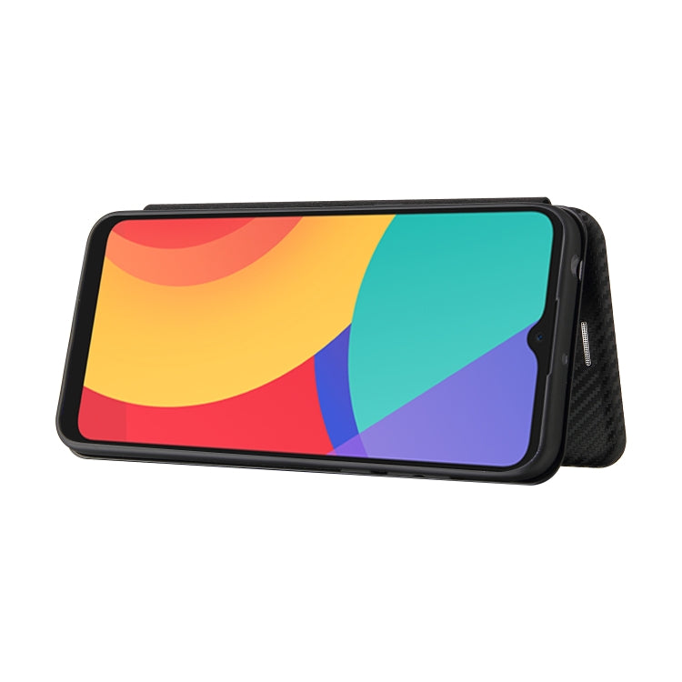 For alcatel 1S (2021) Carbon Fiber Texture Horizontal Flip TPU + PC + PU Leather Case with Card Slot