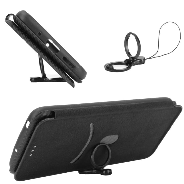 For alcatel 1S (2021) Carbon Fiber Texture Horizontal Flip TPU + PC + PU Leather Case with Card Slot