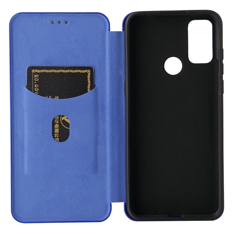 For alcatel 1S (2021) Carbon Fiber Texture Horizontal Flip TPU + PC + PU Leather Case with Card Slot